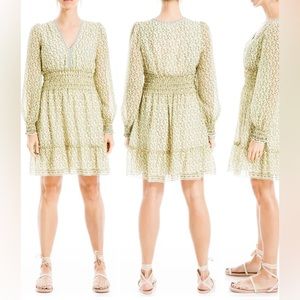 Green and cream knee length dress. Perfect for summer! (Greener than 1st pic)